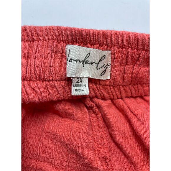 Woman's Wonderly Coral Comfy Pants 2X - Picture 4 of 4